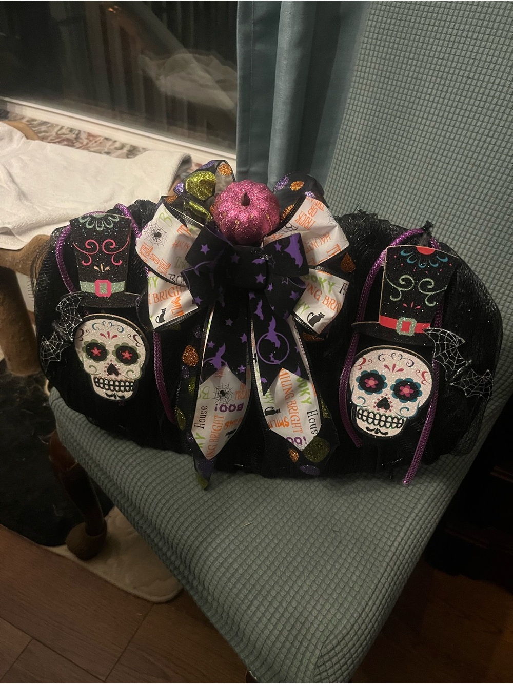 Handmade Black Halloween Pumpkin Decor – Freestanding